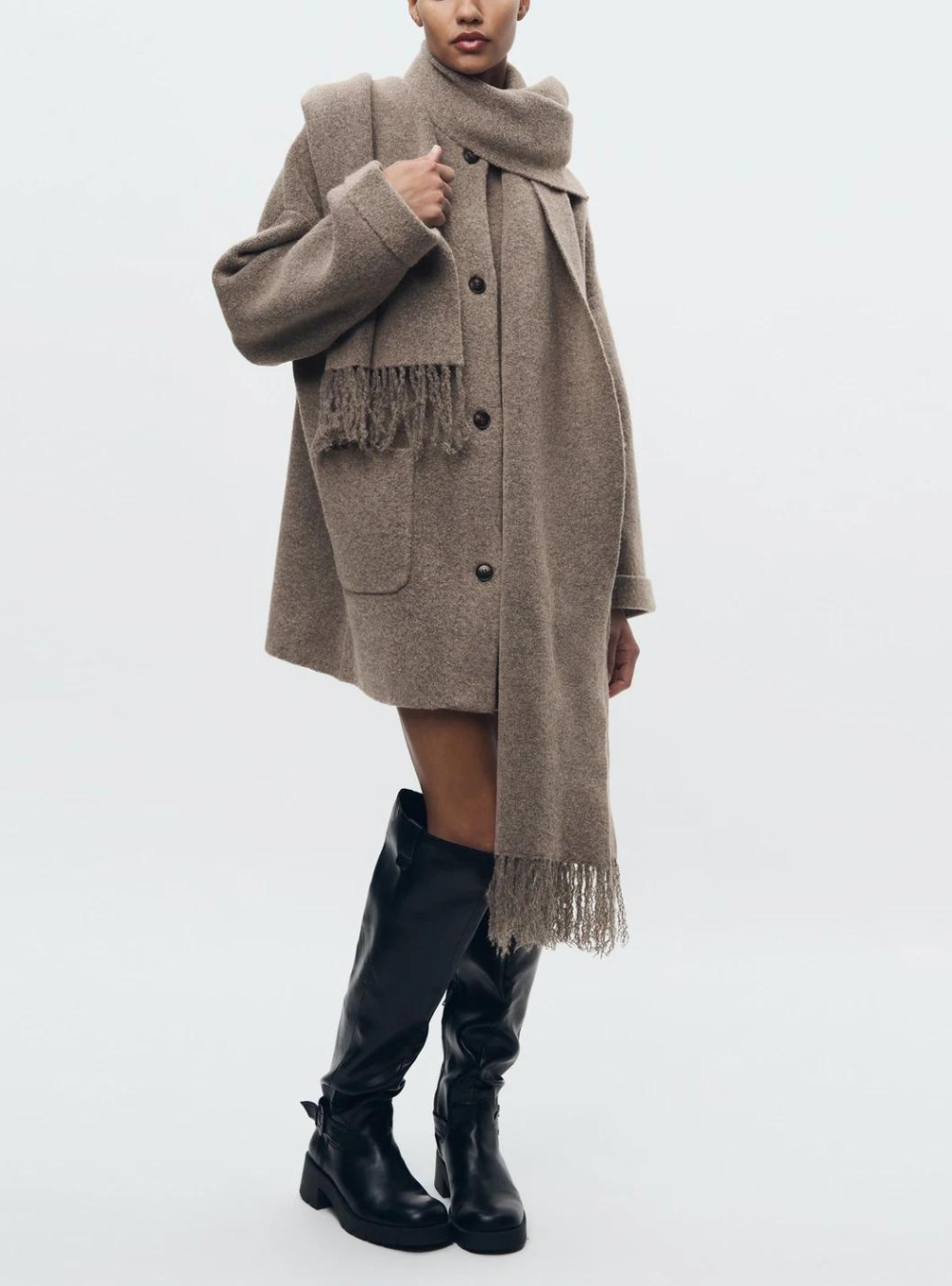 Teddy Strickjacke mit Schal