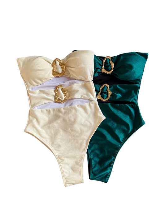 Oasis Cut – Monochrome One-Piece Swimsuit