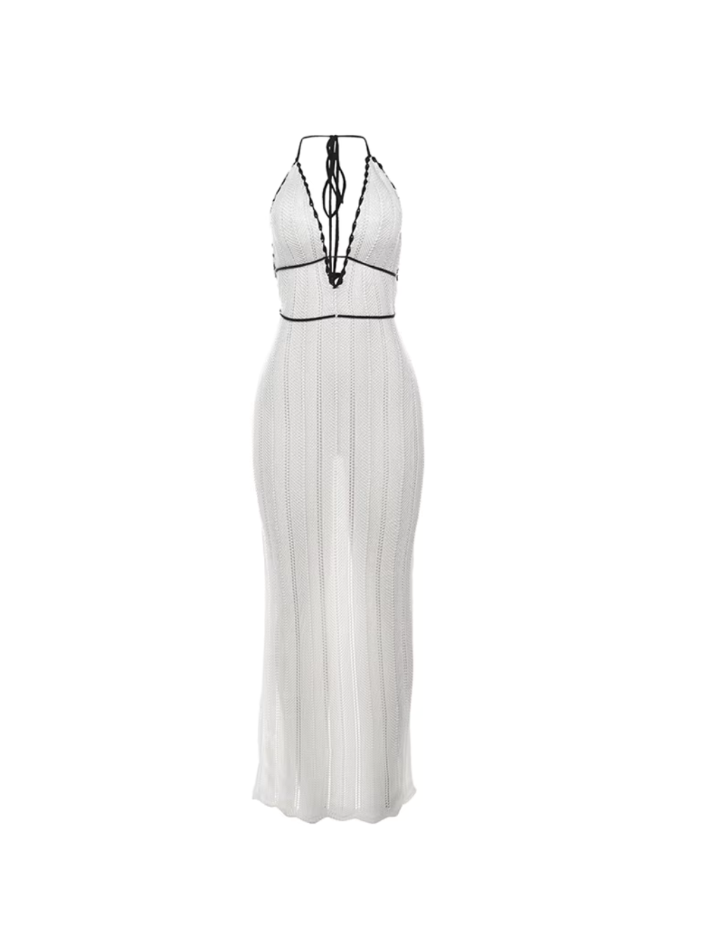 Halterneck Maxi Dress mit Schnürdetails