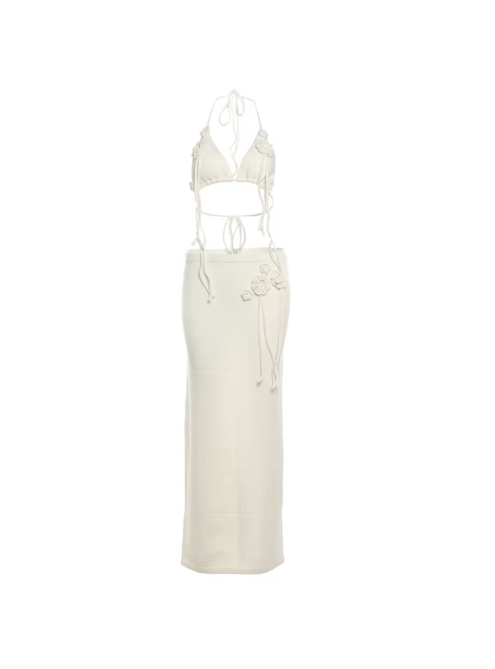 Elegant 2-piece set with flowers &amp; tassels