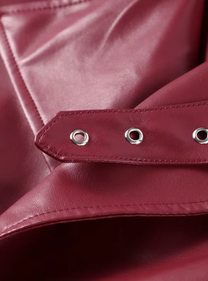 Burgundy Lederjacke