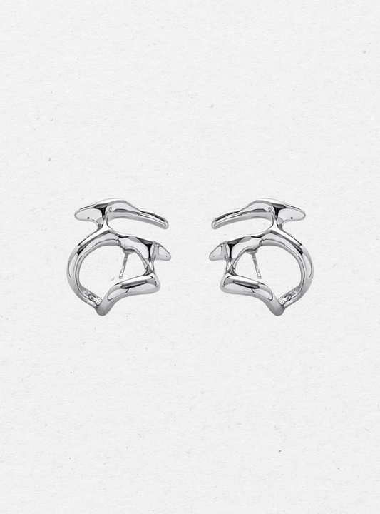 Abstract Wave Stud Earrings