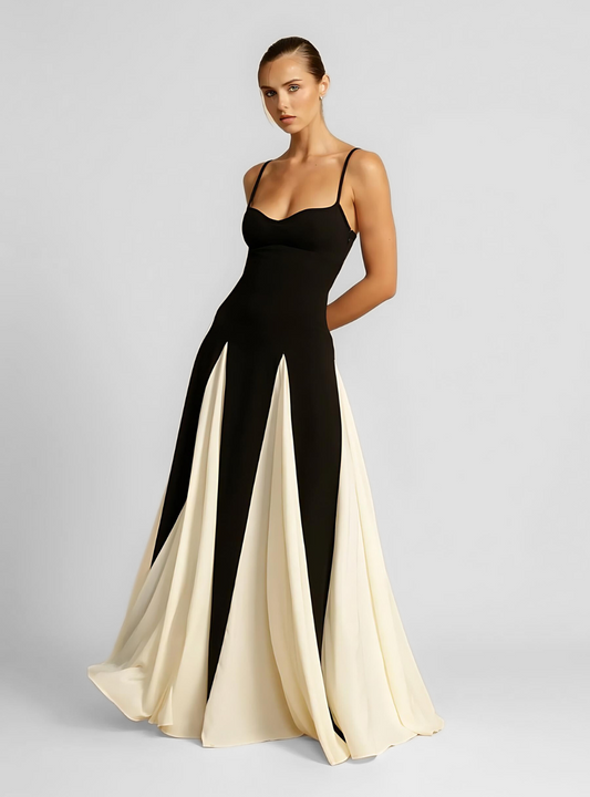 Colorblock Maxi Kleid