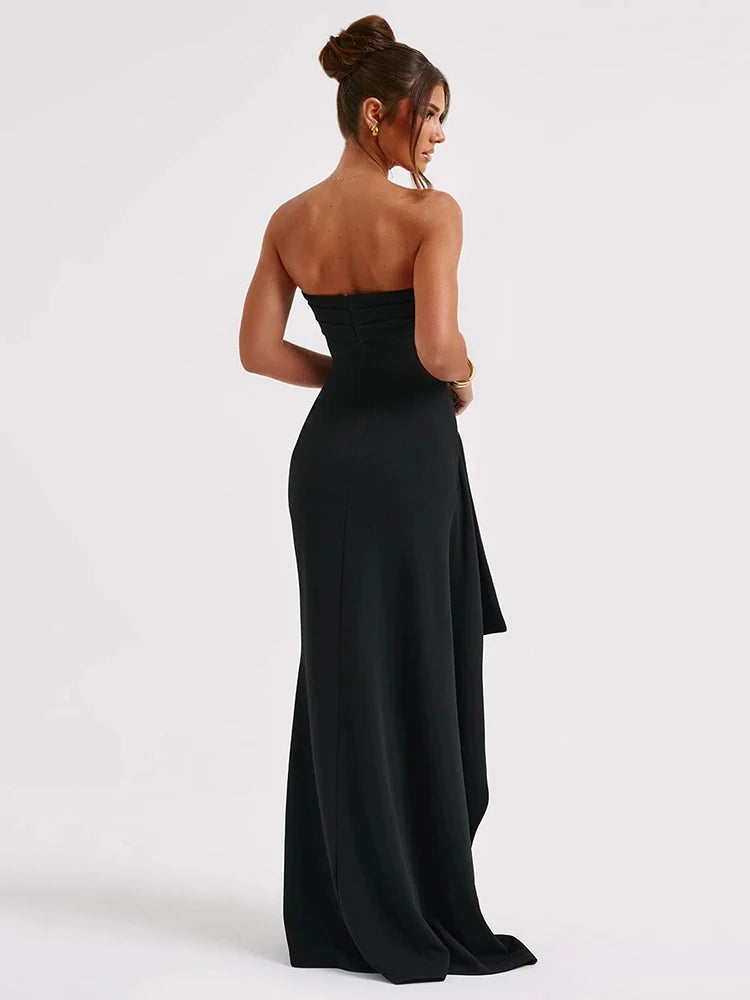 off-neck maxi dress