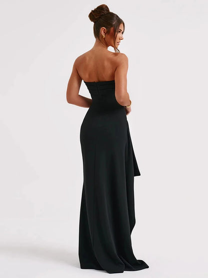 off-neck maxi dress