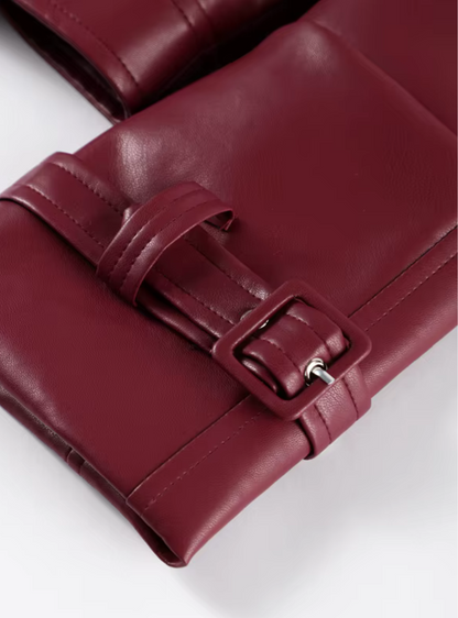 Burgundy Lederjacke