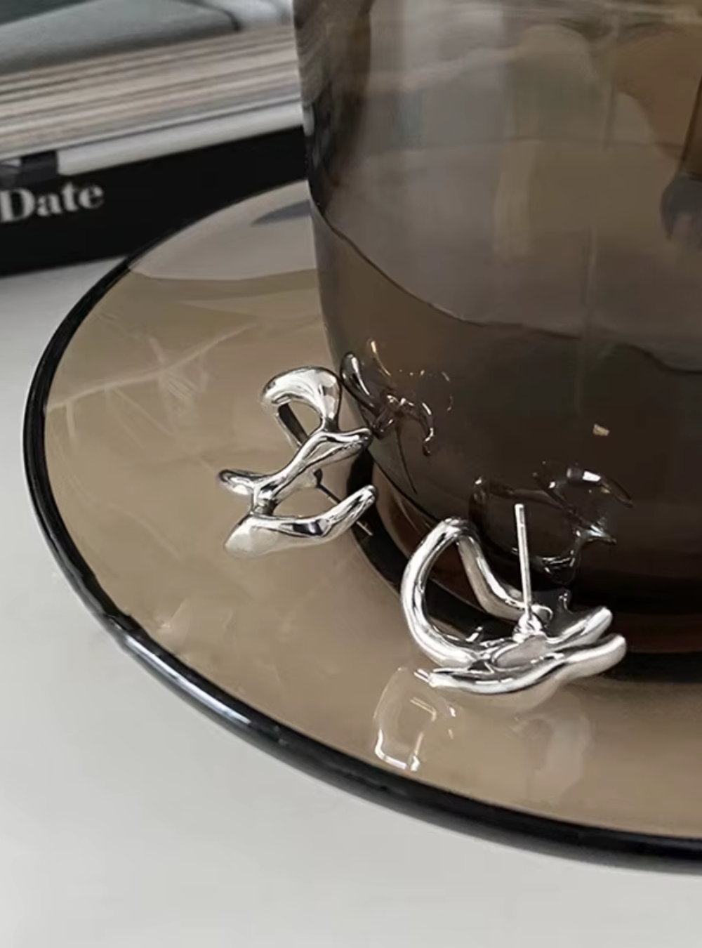 Abstract Wave Stud Earrings