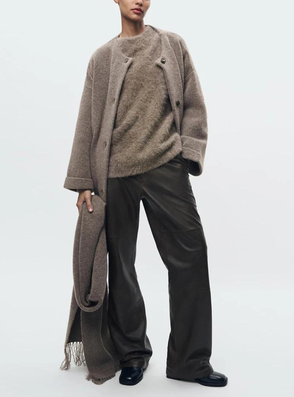Teddy Strickjacke mit Schal