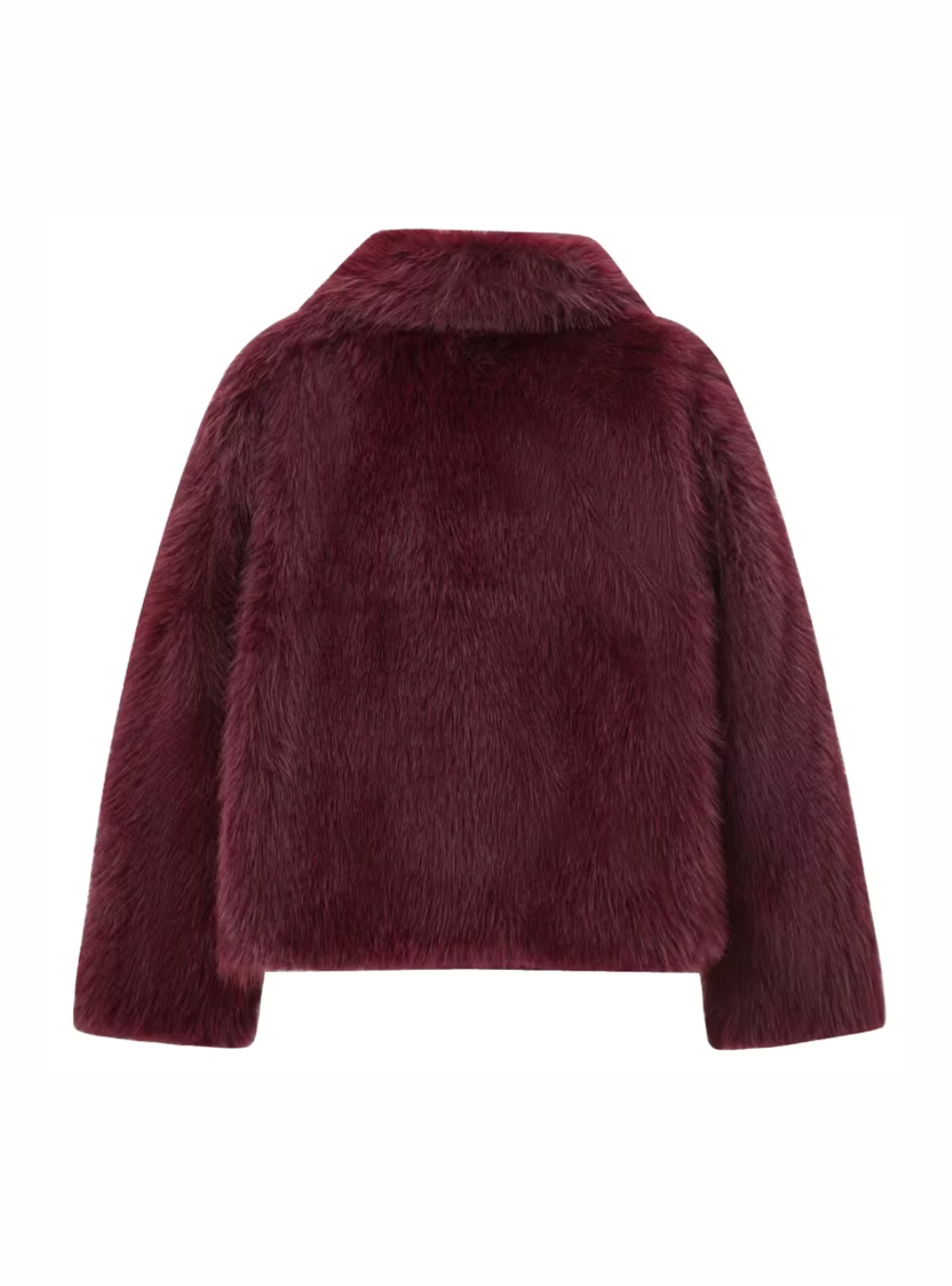 Burgundy Faux Fur Felljacke