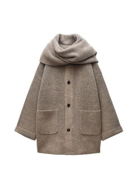 Teddy Strickjacke mit Schal