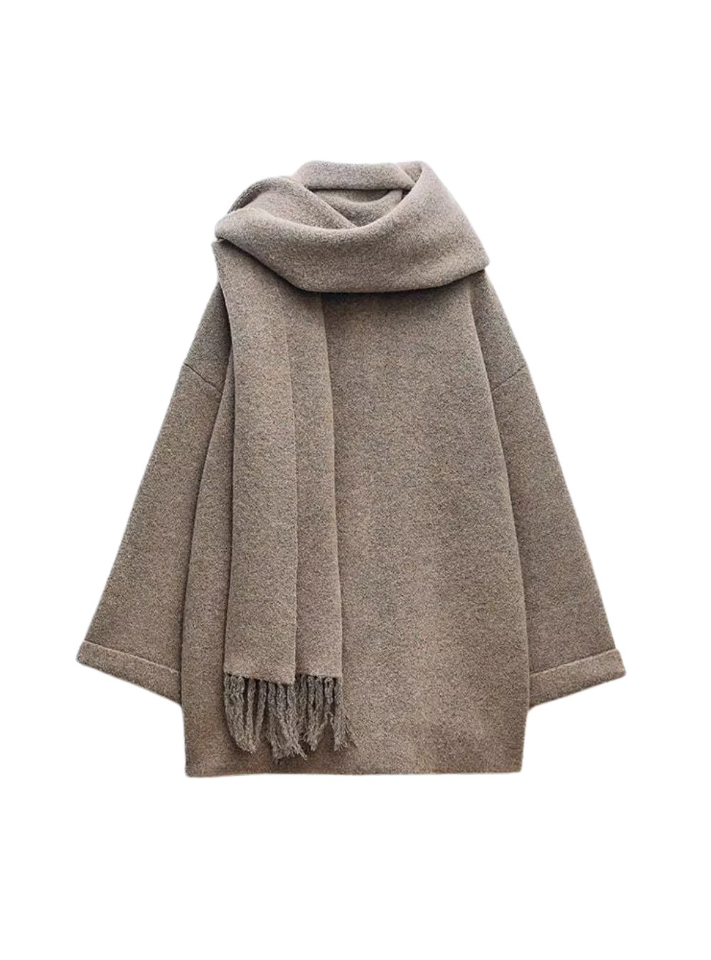 Teddy Strickjacke mit Schal
