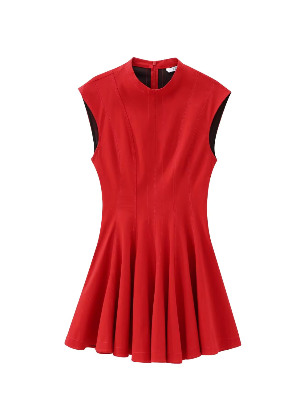Ärmelloses A-Linien-Kleid mit Plissee-Details