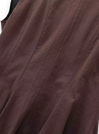 Ärmelloses A-Linien-Kleid mit Plissee-Details
