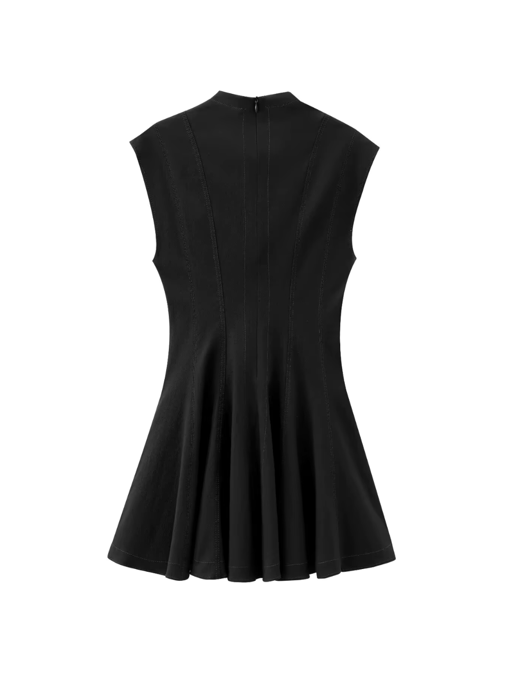 Ärmelloses A-Linien-Kleid mit Plissee-Details