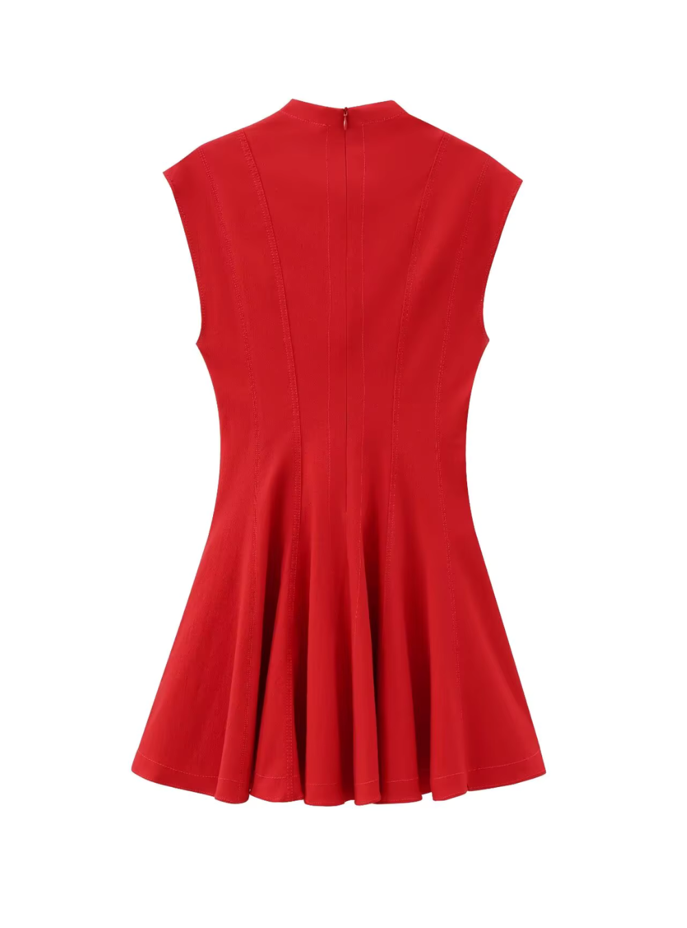 Ärmelloses A-Linien-Kleid mit Plissee-Details