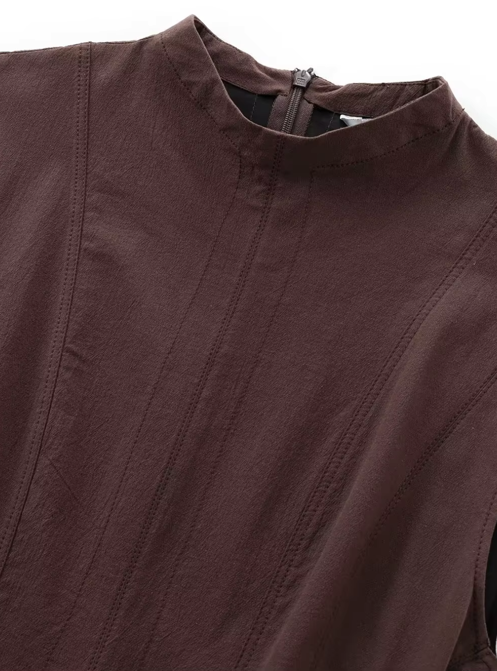 Ärmelloses A-Linien-Kleid mit Plissee-Details