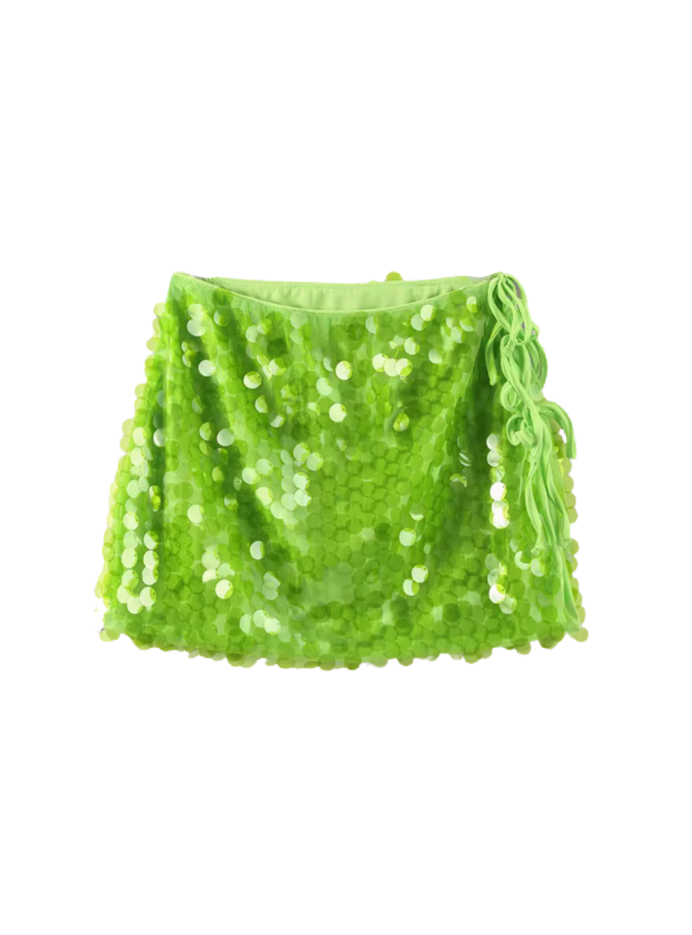 Chic Pailletten Mini Skirt grün vorne