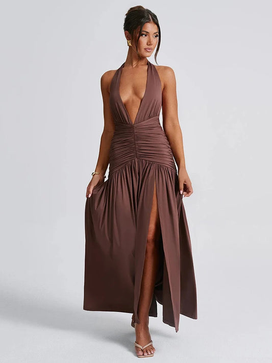 Maxi Kleid mit offenem Rücken