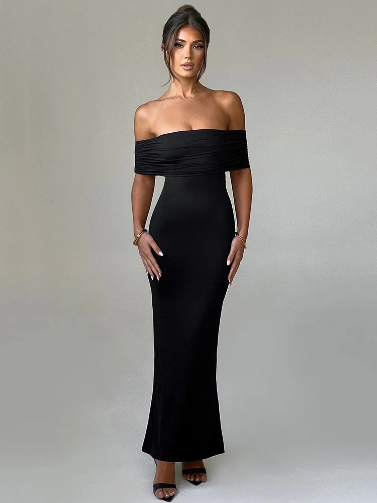 Off-Shoulder Maxi Kleid