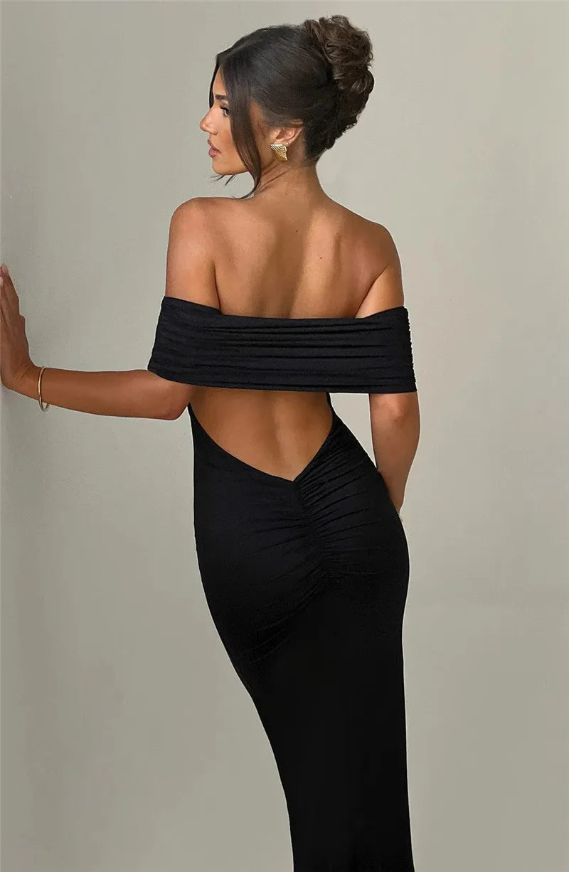 Off-Shoulder Maxi Kleid