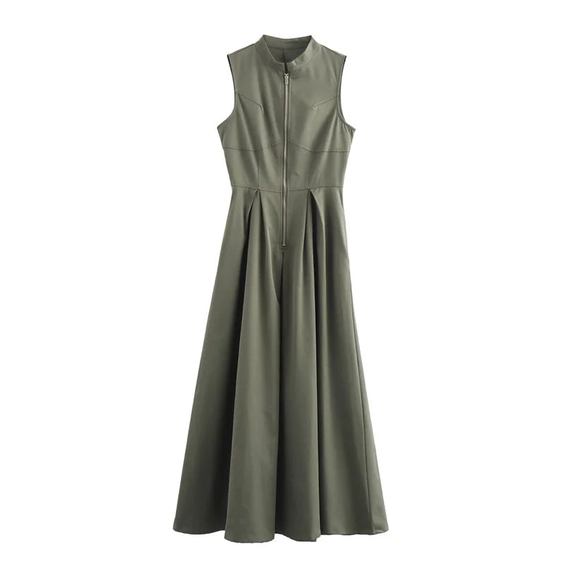 Elegance Zip Midi Dress