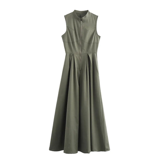 Elegance Zip Midi Dress