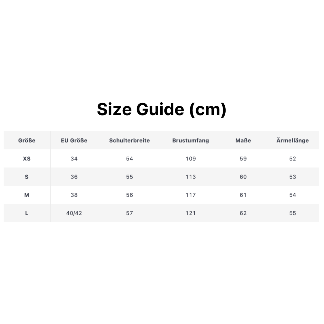 Burgundy Faux Fur Felljacke SIZE CHART