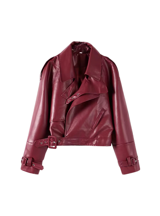 Burgundy Lederjacke